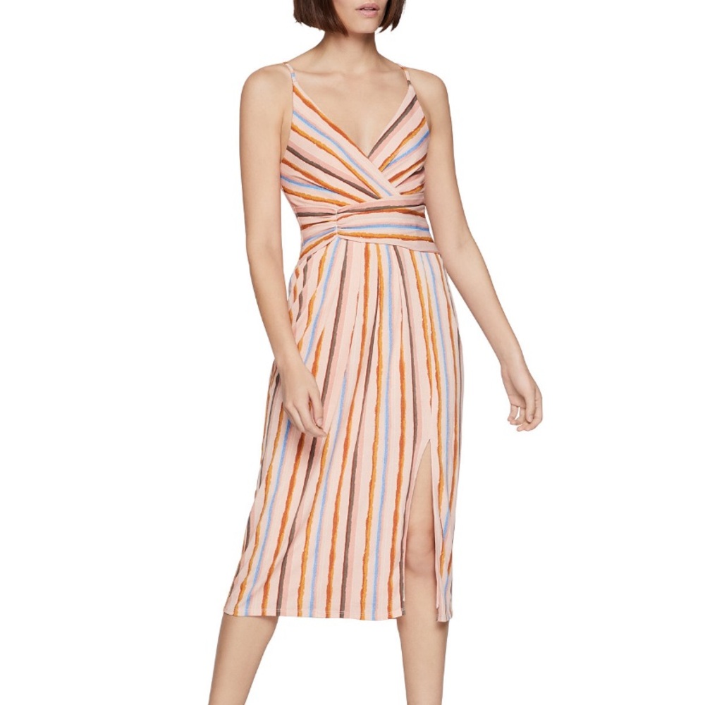 Bcbg generation multi stripped midi dress sz s